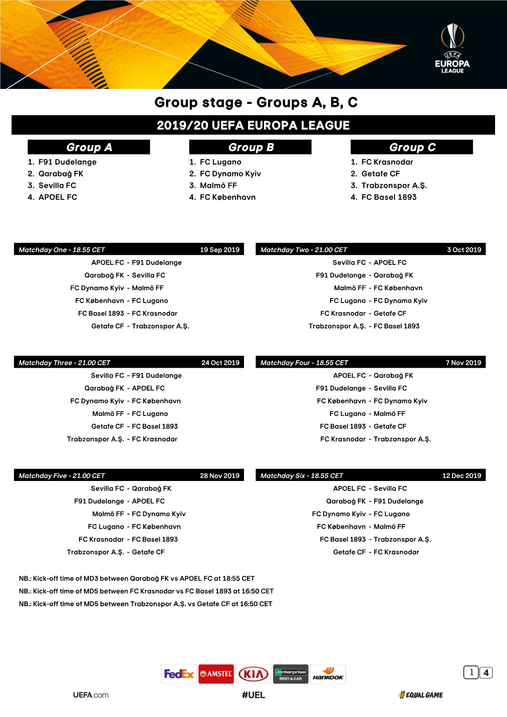 Groups A, B, C Group Stage