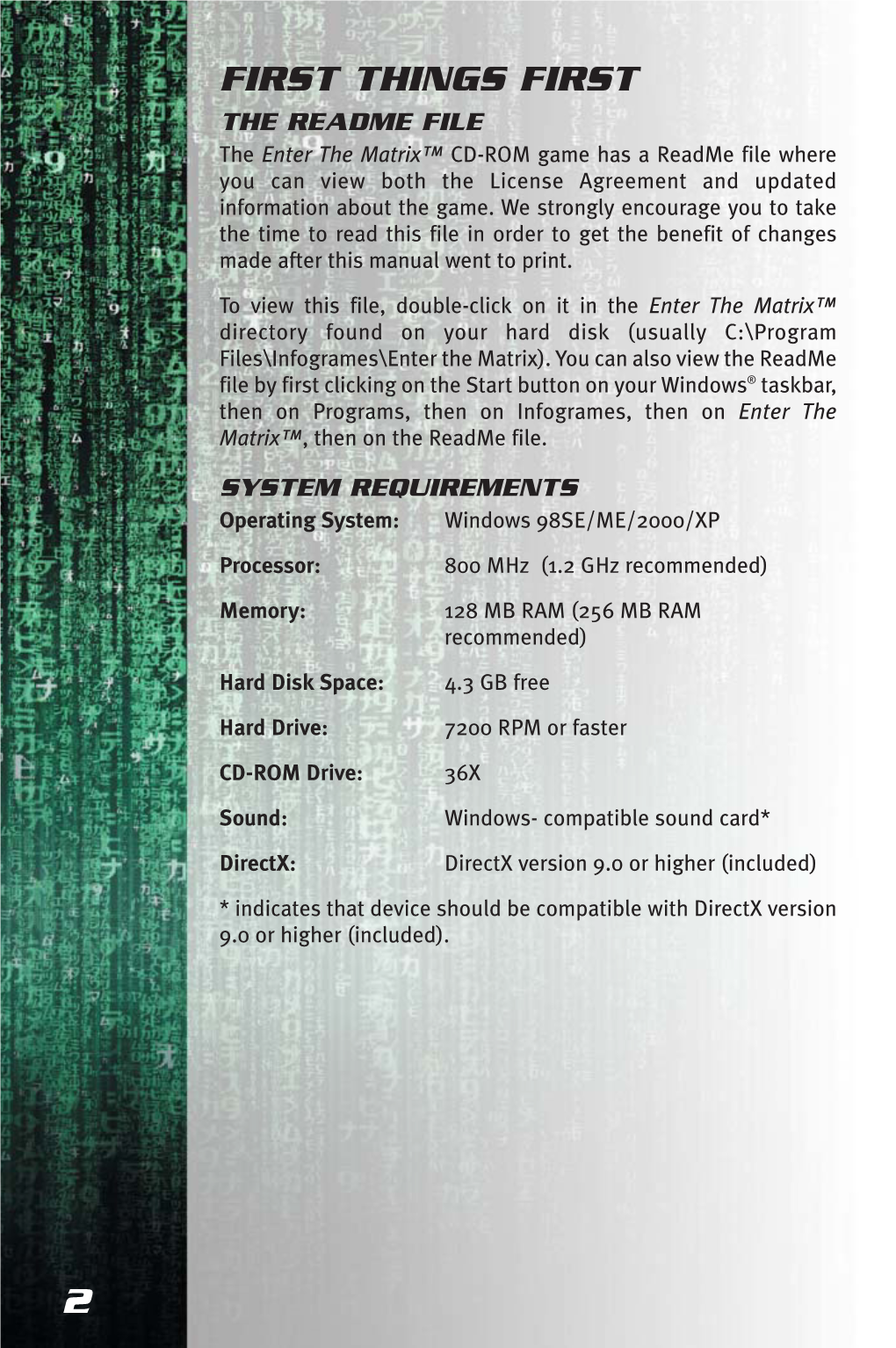Enter the Matrix Windows Manual