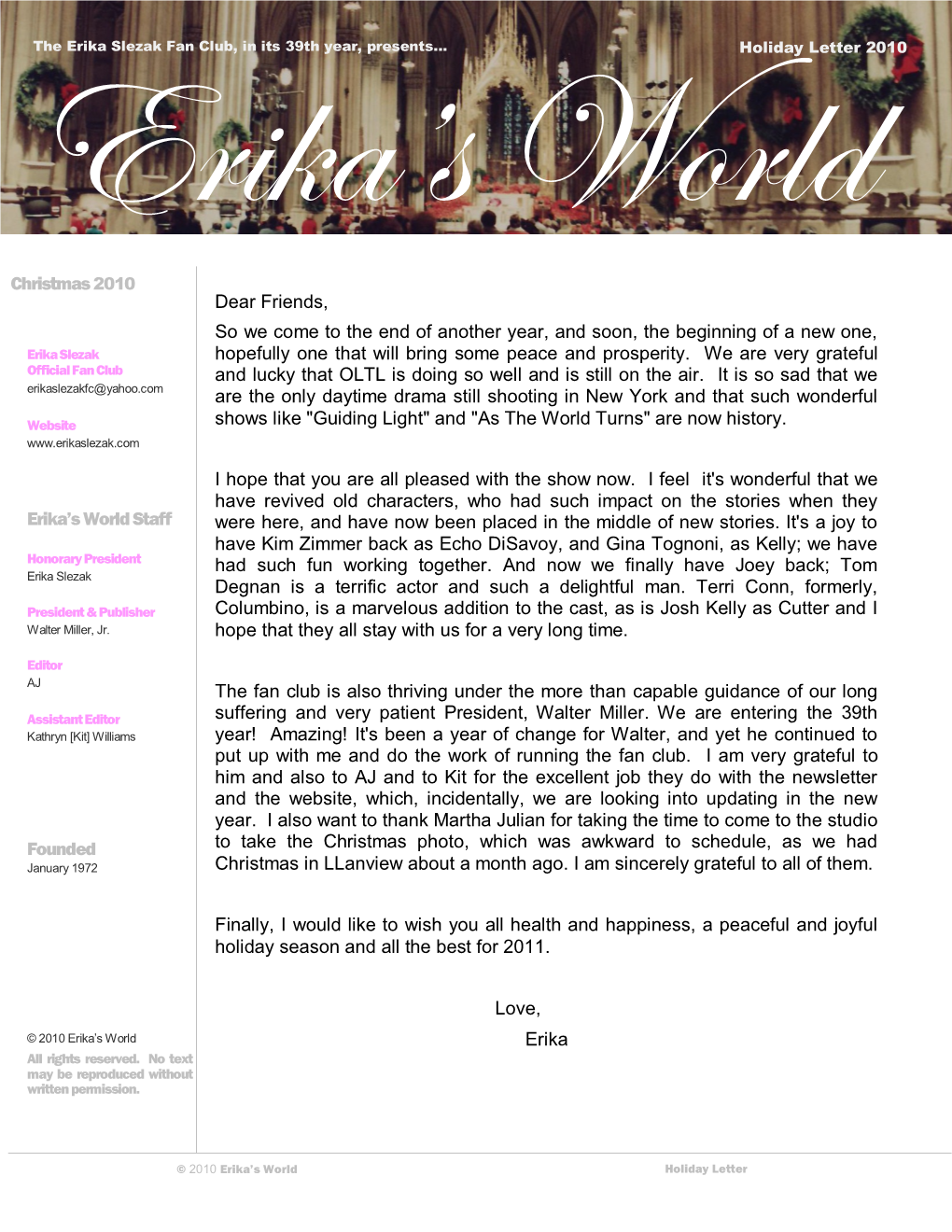 2010 Holiday Letter