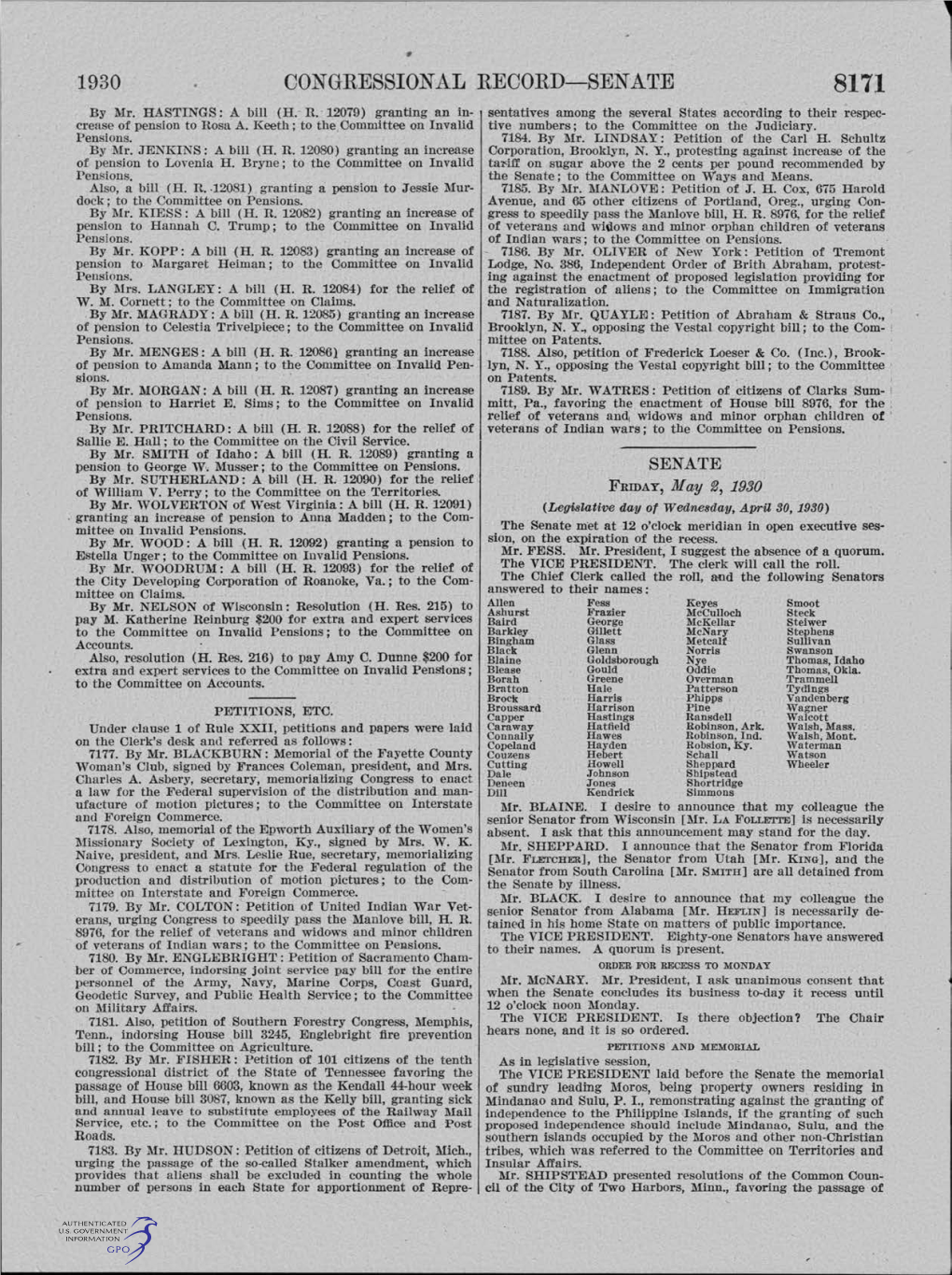 1930 CONGRESSIONAL RECORD-SENATE 8171 by Mr