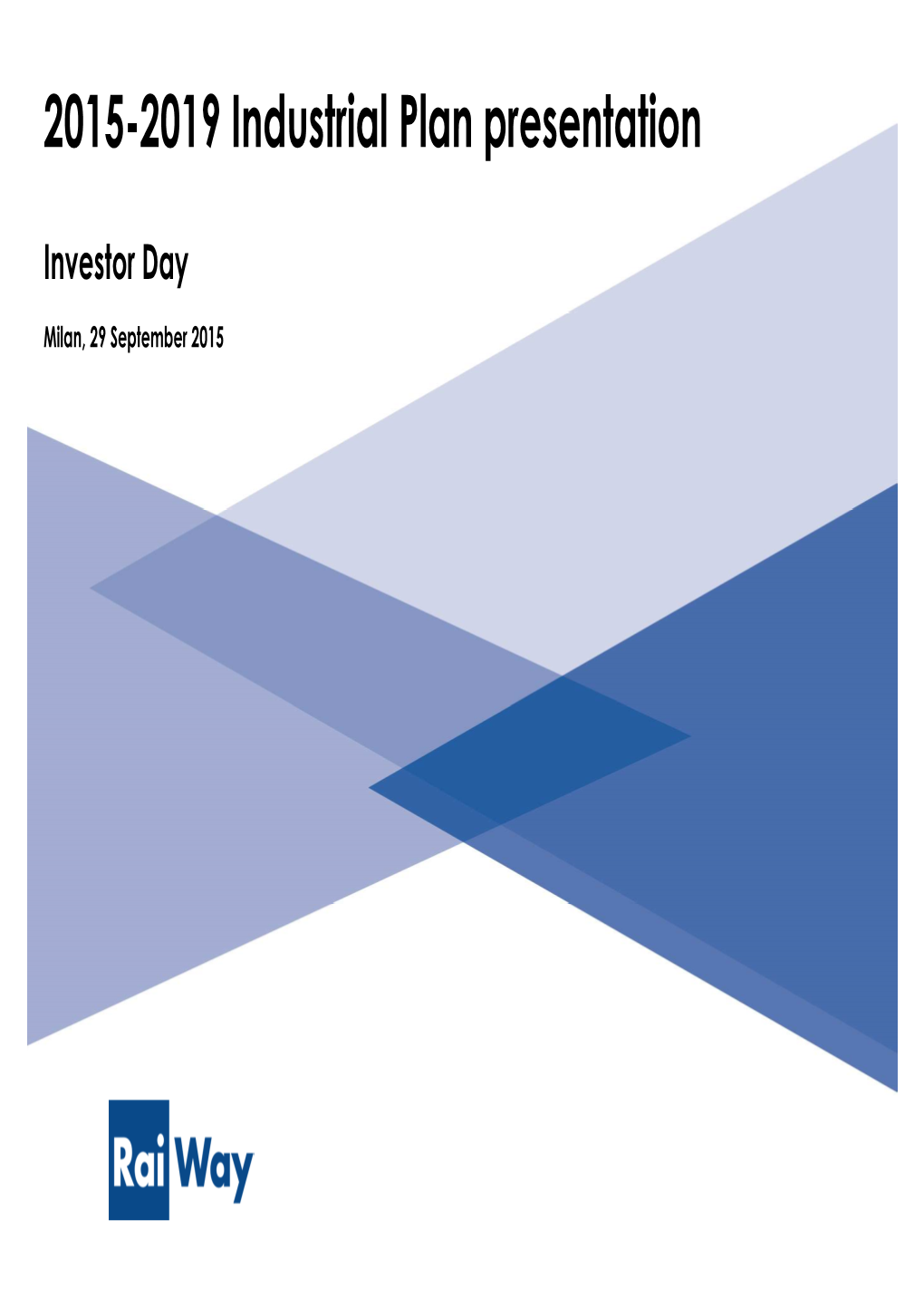 2015-2019 Industrial Plan Presentation