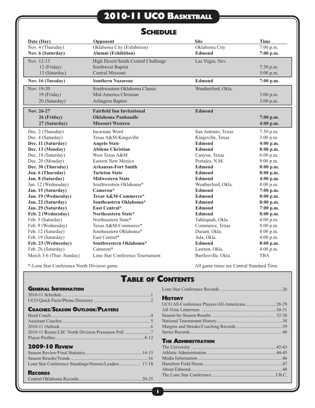 2010-11 UCO Basketball