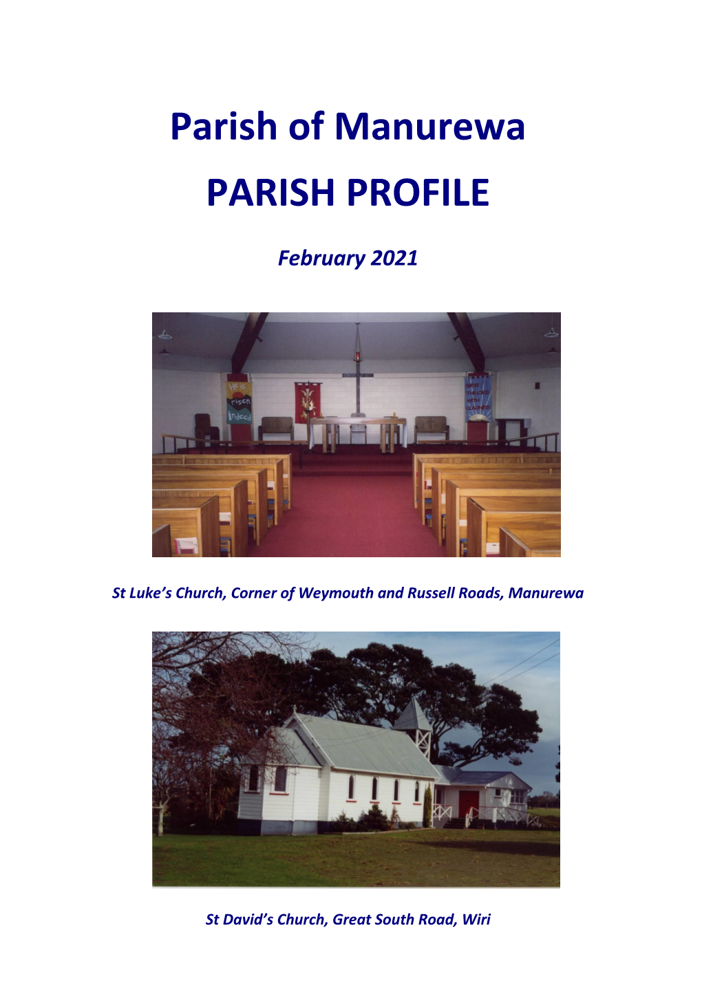 Parish of Manurewa PARISH PROFILE