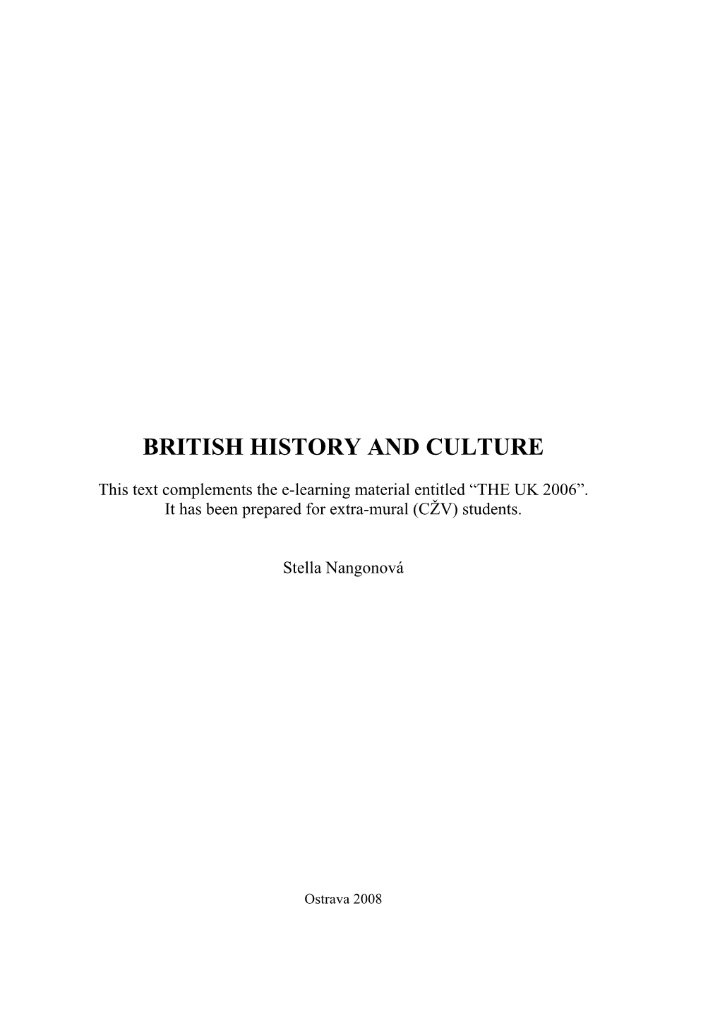 British History and Culture