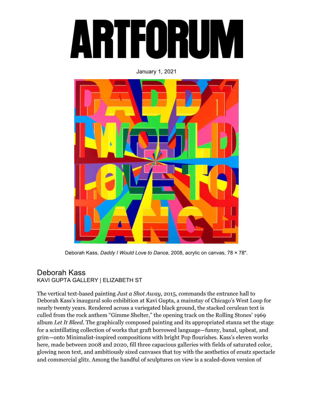 Artforum Michelle Grabner January 2021