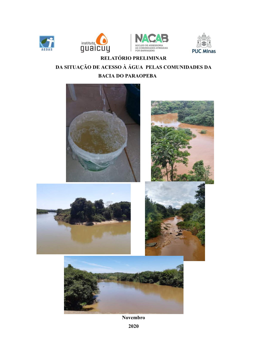 Relatório Preliminar Da Situação De Acesso À Água Pelas Comunidades Da Bacia Do Paraopeba