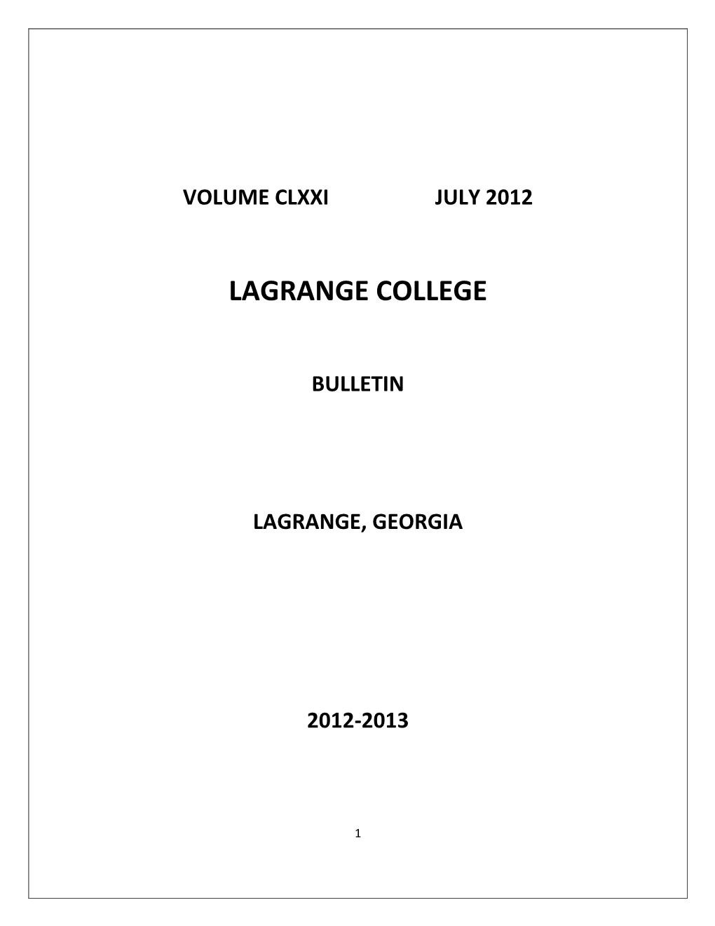 2013 Undergraduate Bulletin