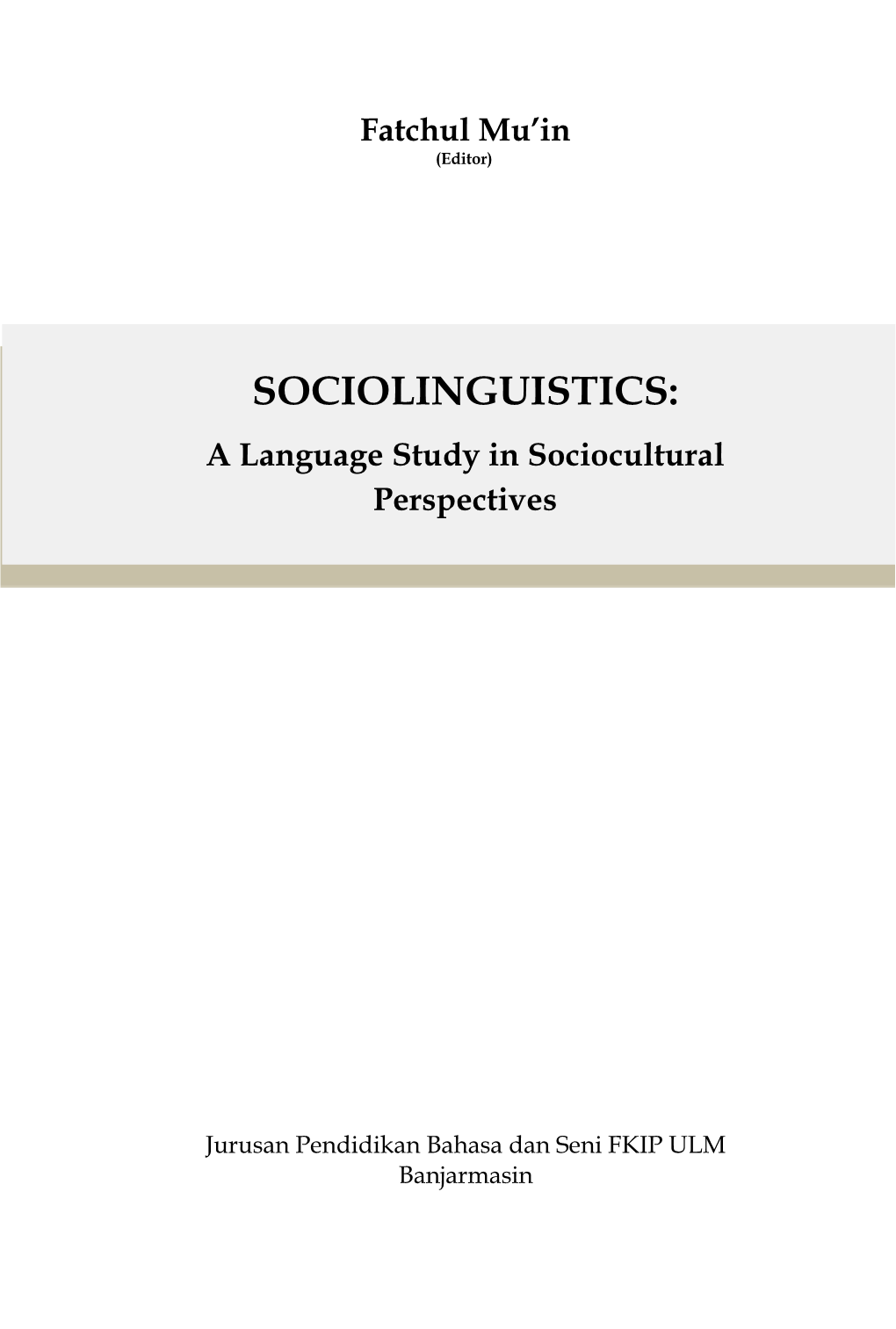 Sociolinguistics