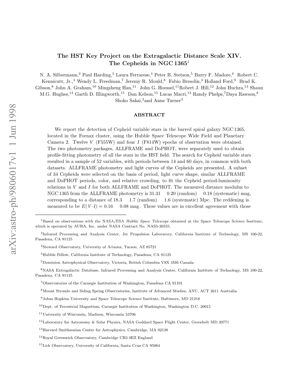 The HST Key Project on the Extragalactic Distance Scale XIV