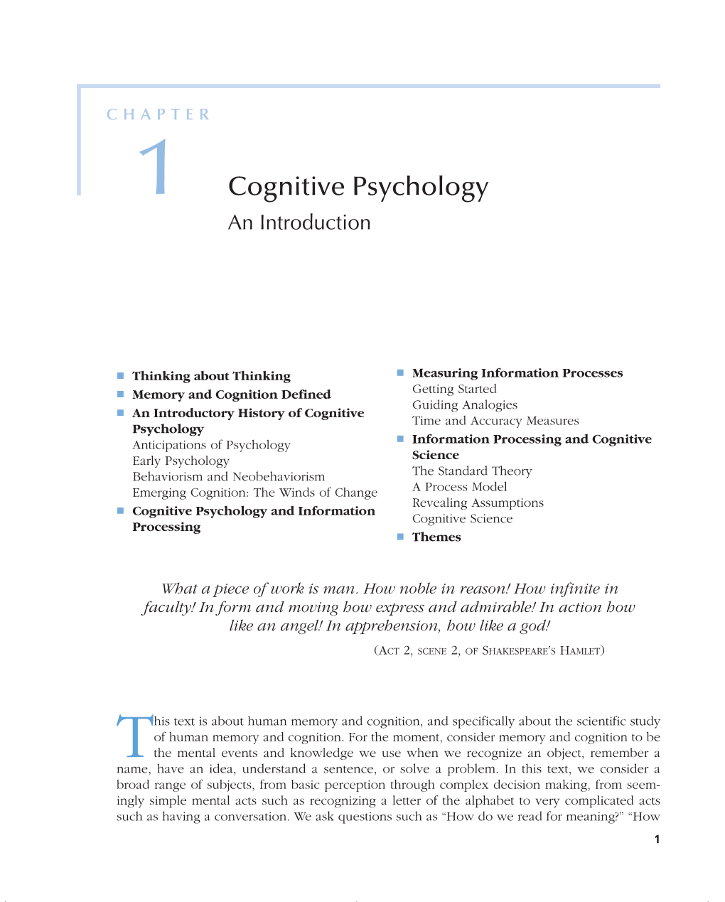 1 Cognitive Psychology an Introduction