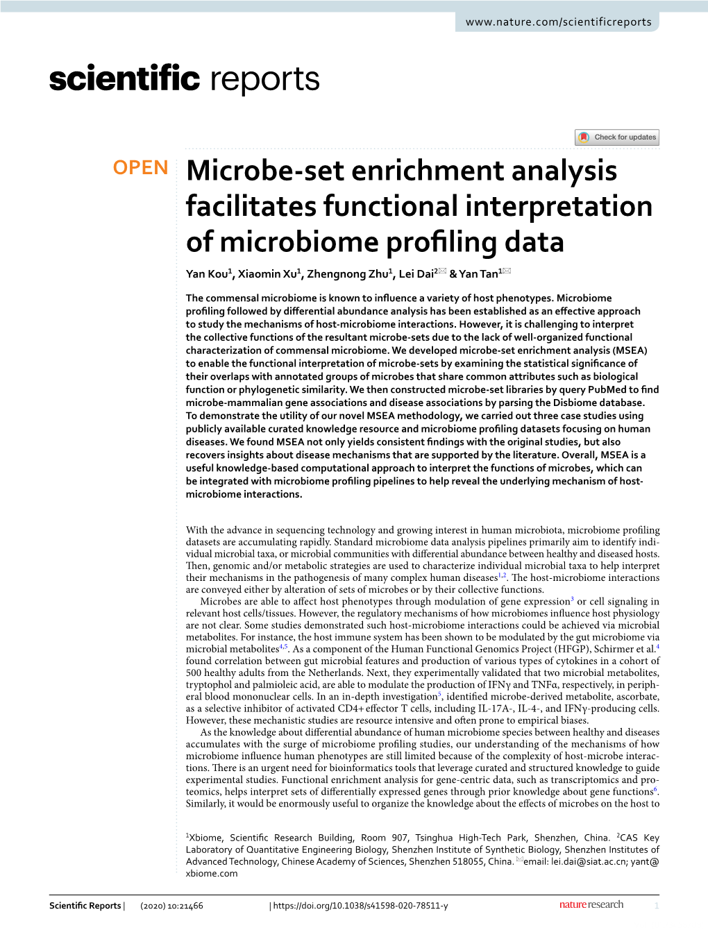 Microbe-Set Enrichment Analysis Facilitates Functional Interpretation Of