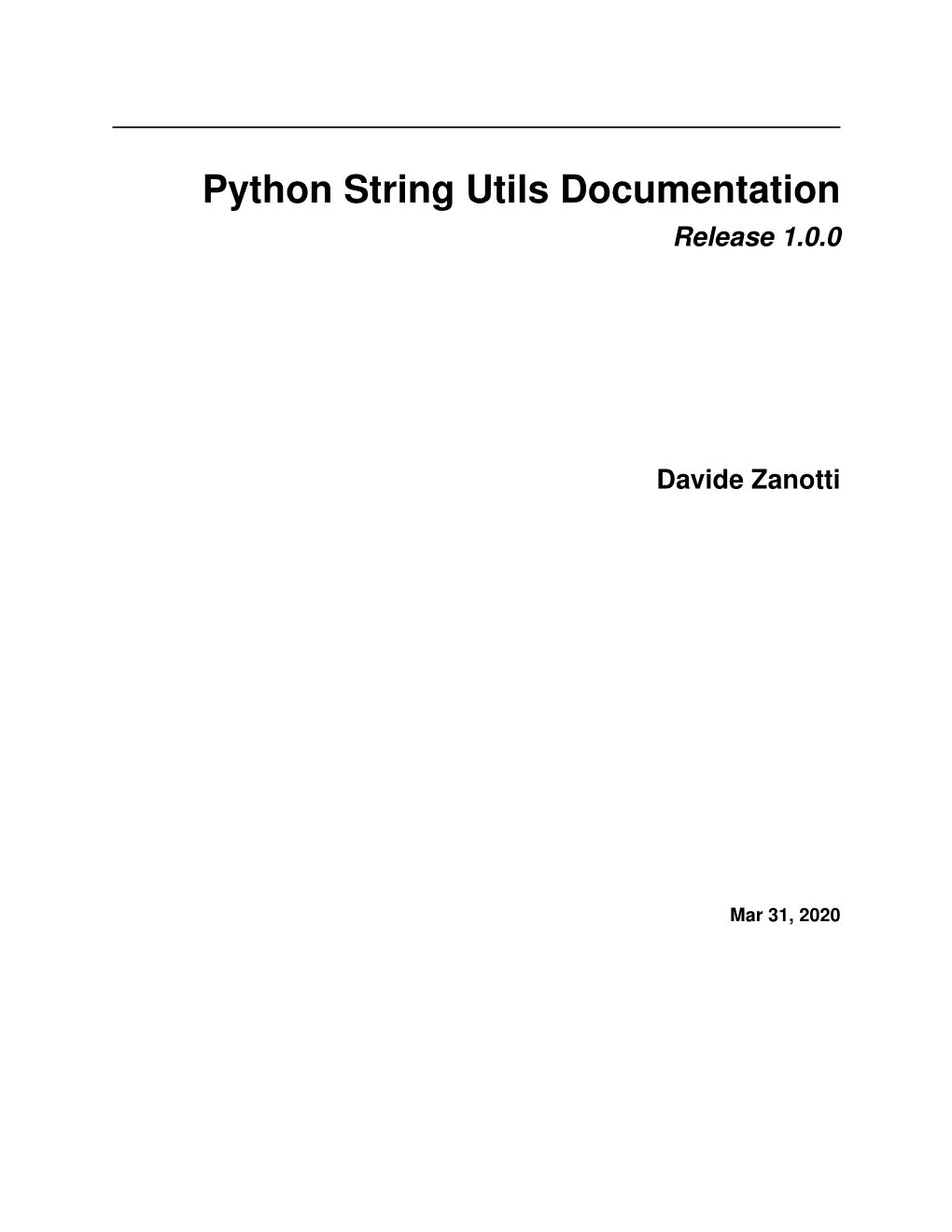 Python String Utils Documentation Release 1.0.0