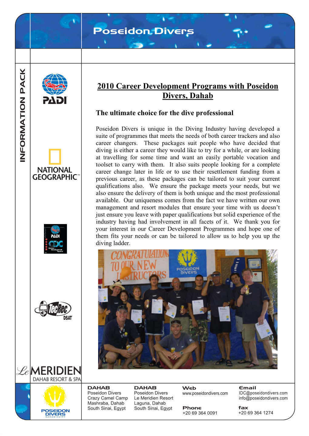 2010 Career Development Programs with Poseidon Divers, Dahab