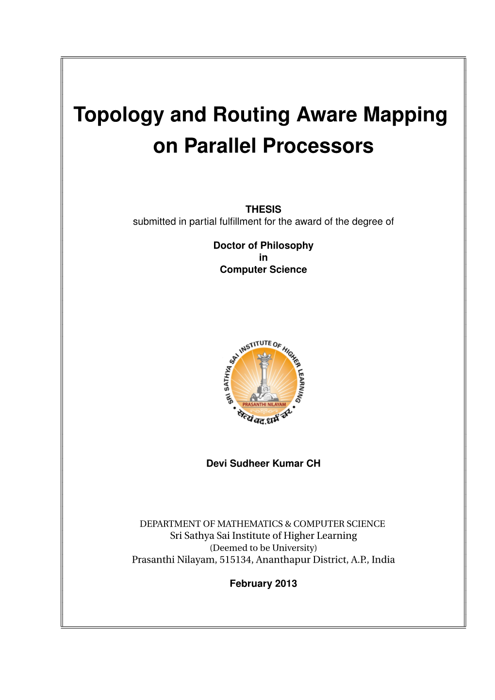 Topology and Routing Aware Mapping on Parallel Processors
