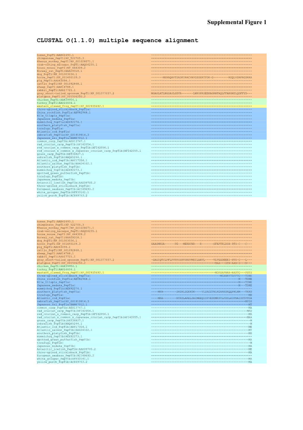 CLUSTAL O(1.1.0) Multiple Sequence Alignment