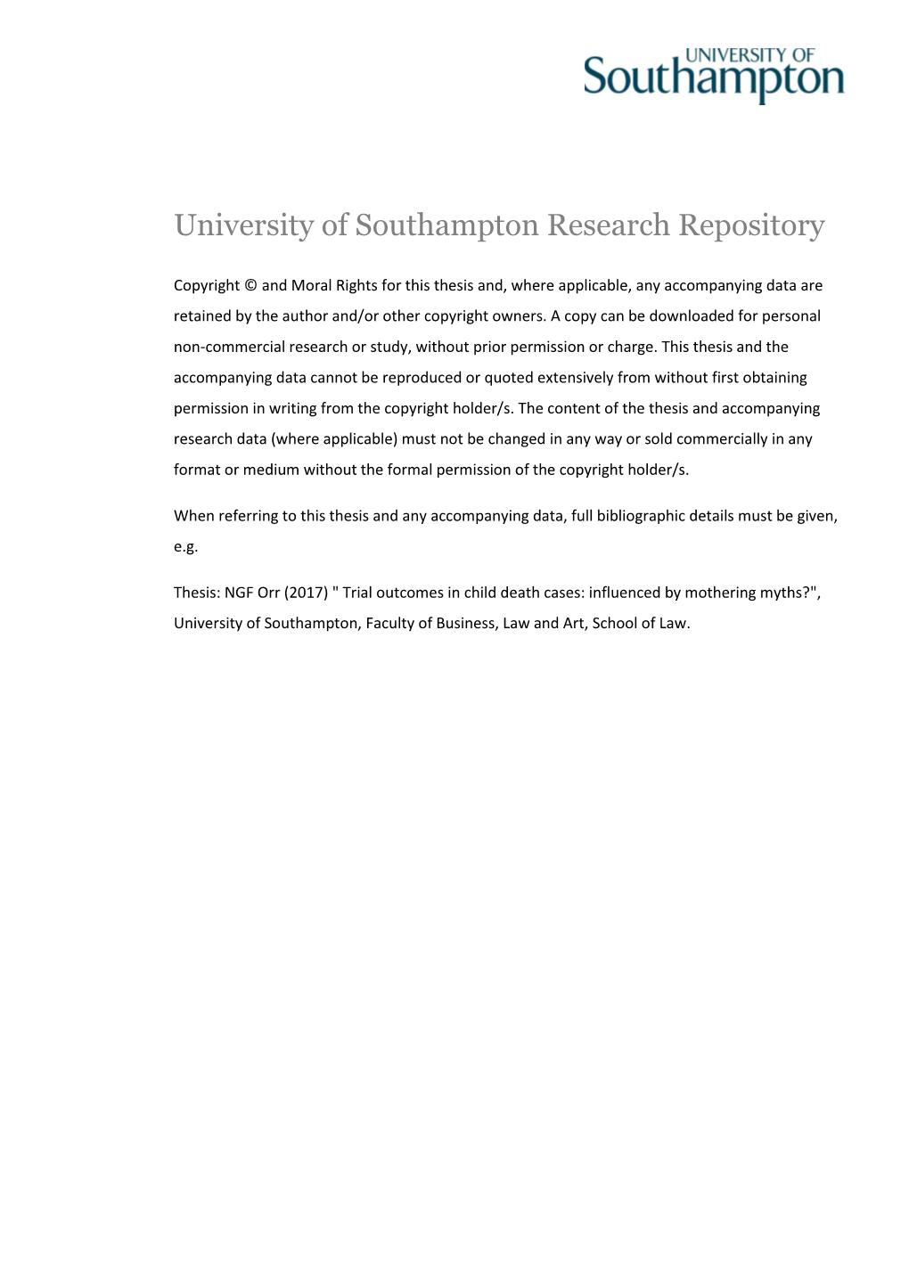 Trial Outcomes in Child Death Cases: Influenced by Mothering Myths?