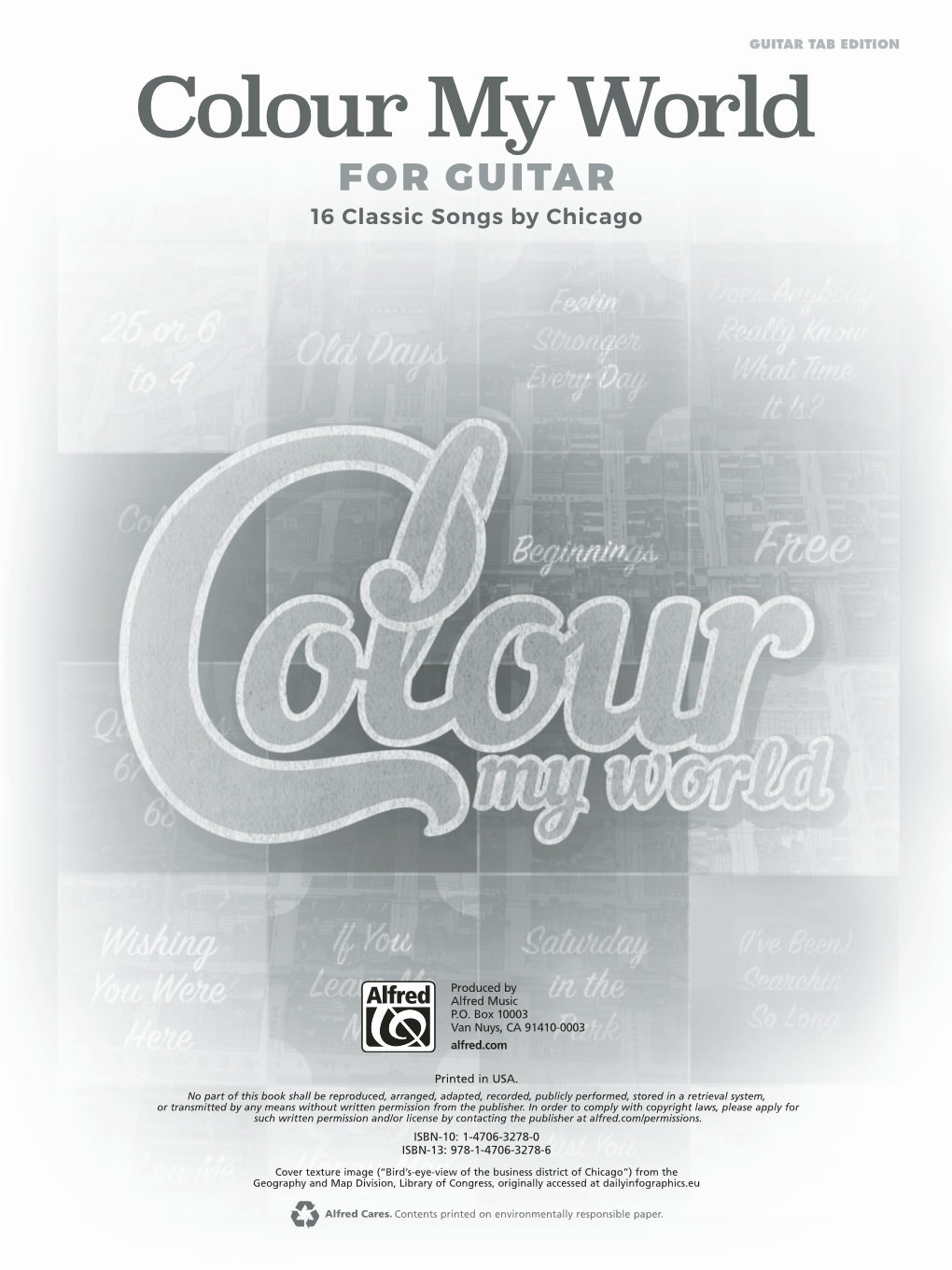 Colour My World for GUITAR 16 Classic Songs by Chicago