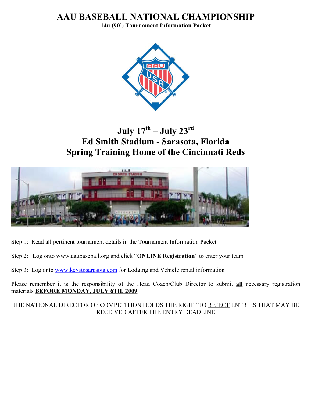 AAU BASEBALL NATIONAL CHAMPIONSHIP July 17