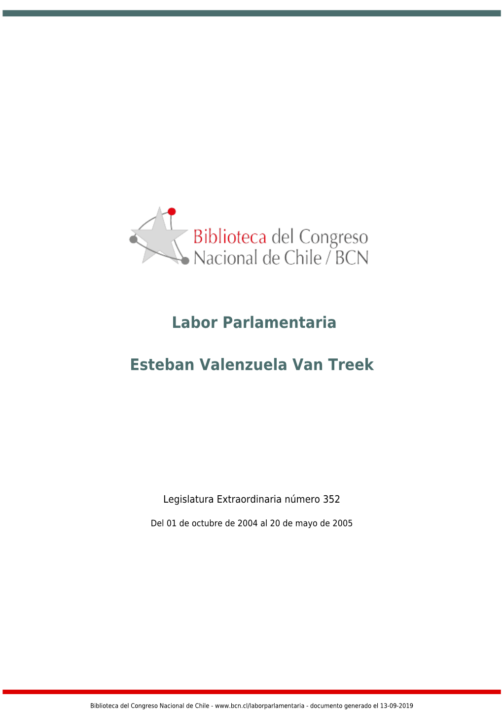 Labor Parlamentaria Esteban Valenzuela Van Treek