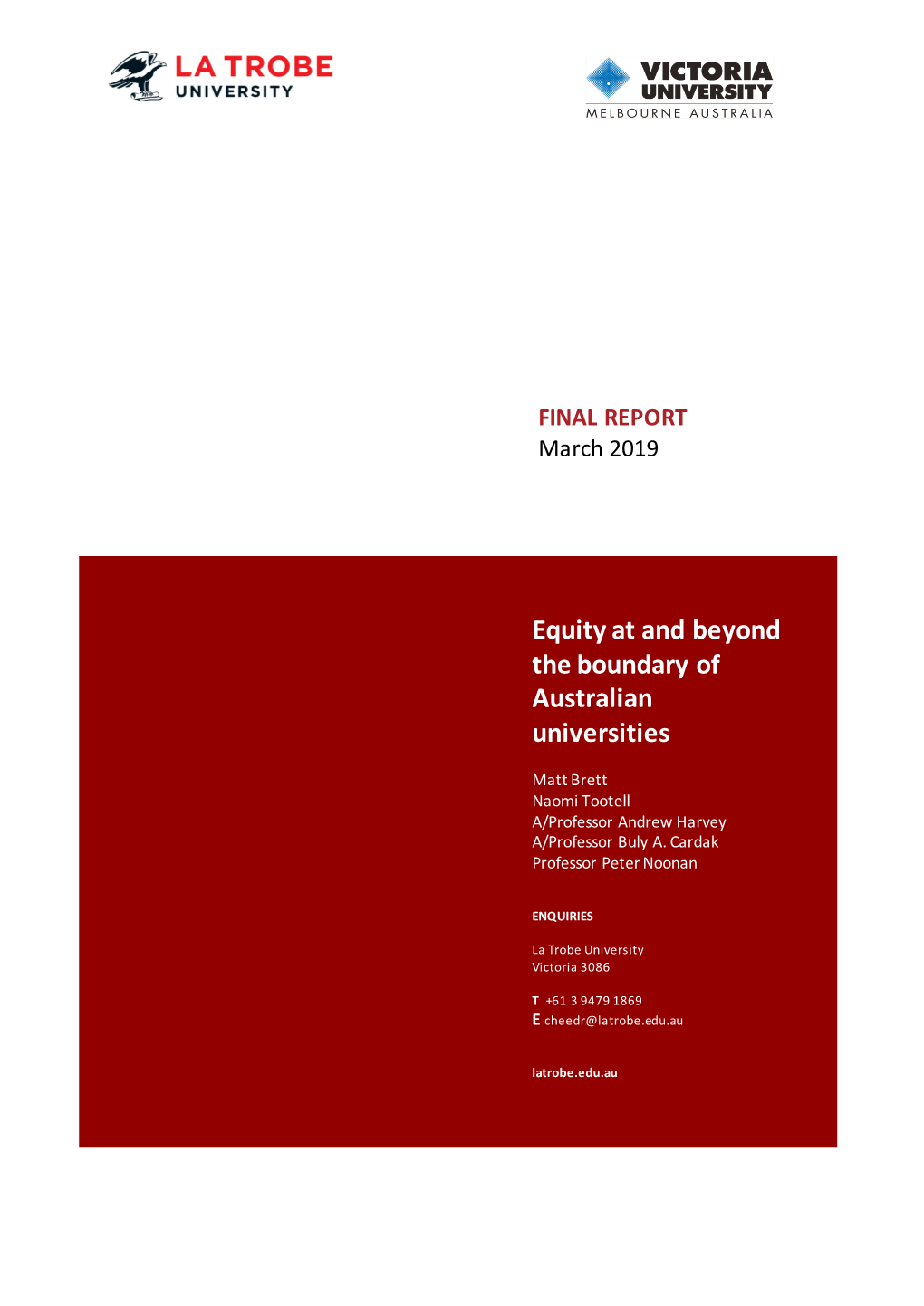 Equity at and Beyond the Boundary of Australian Universities (Report)