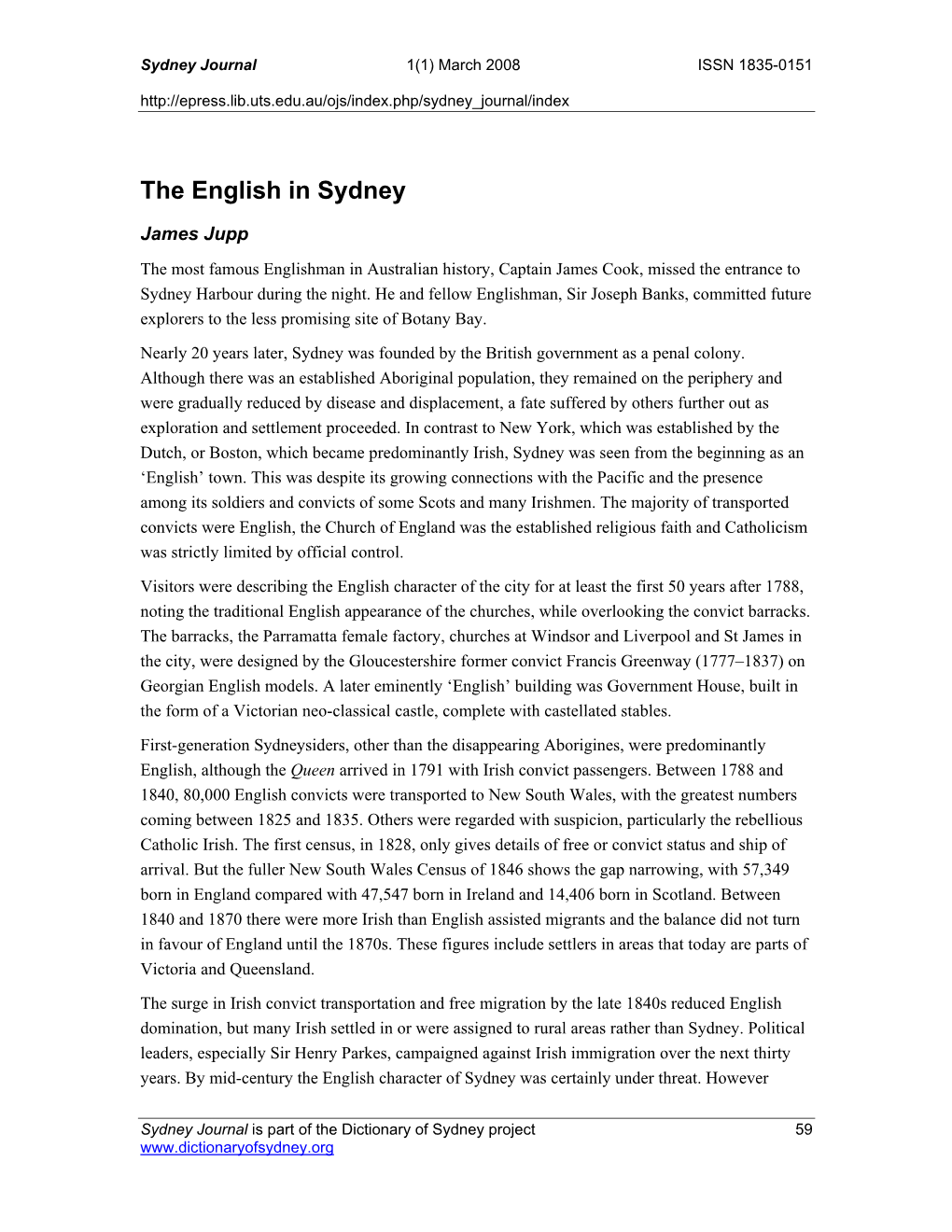 The English in Sydney