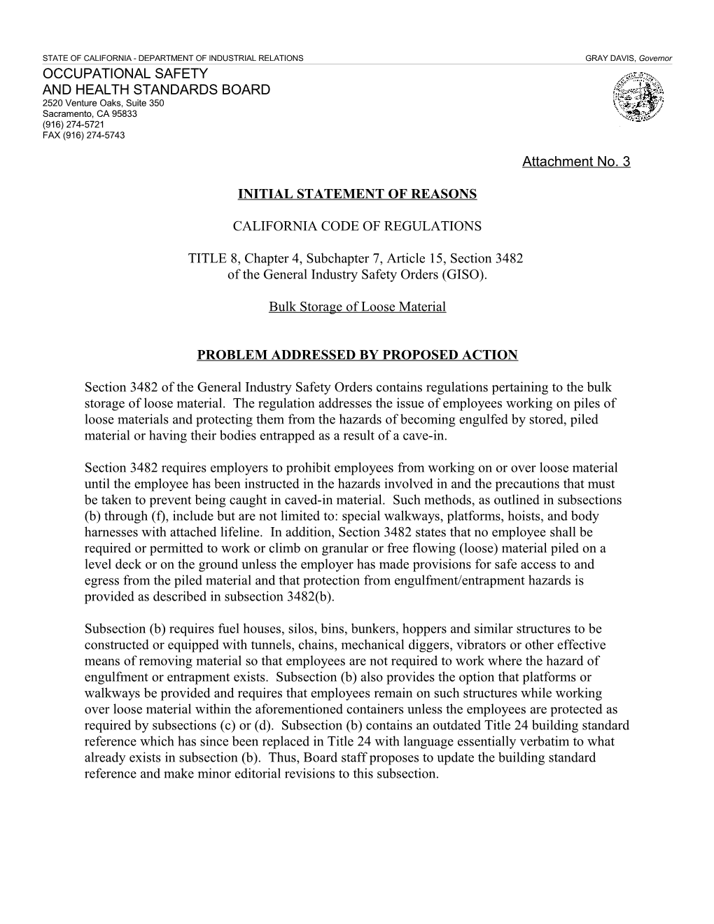 STATE of CALIFORNIA - DEPARTMENT of INDUSTRIAL RELATIONS GRAY DAVIS, Governor s4