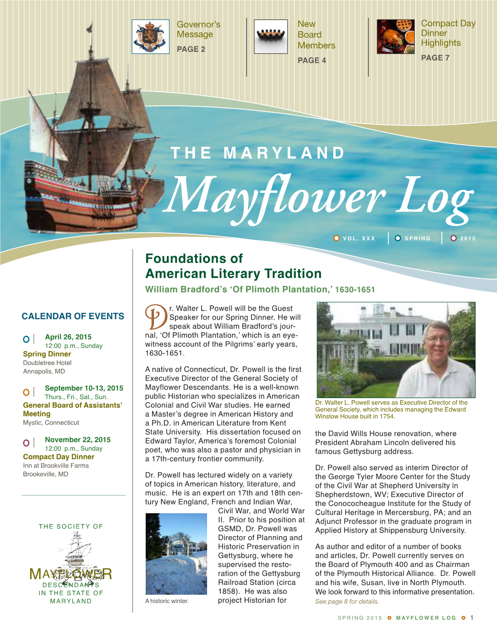 Mayflower Log, Spring 2015.Indd