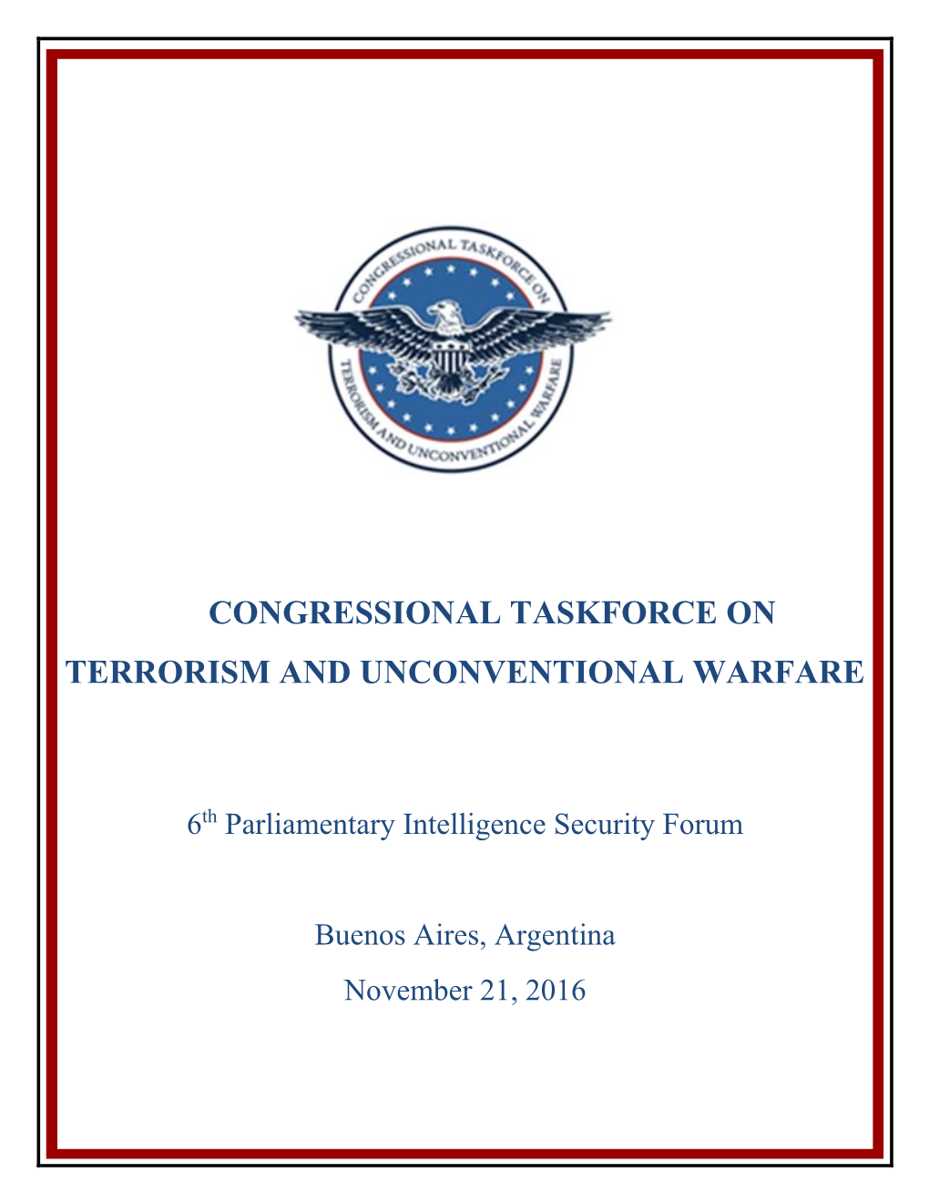 Congressional Taskforce on Terrorism and Unconventional Warfare