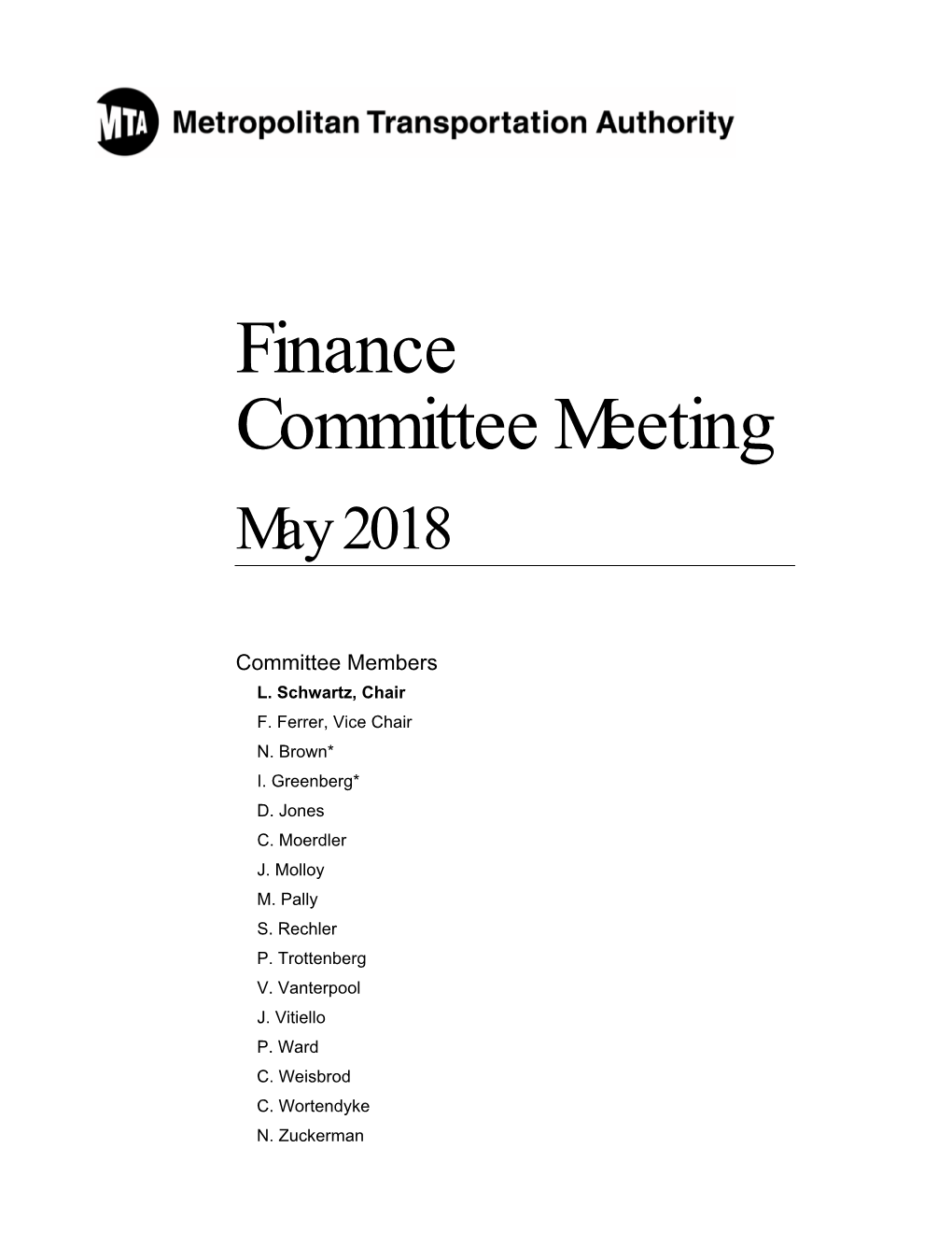 Finance Committee Meeting