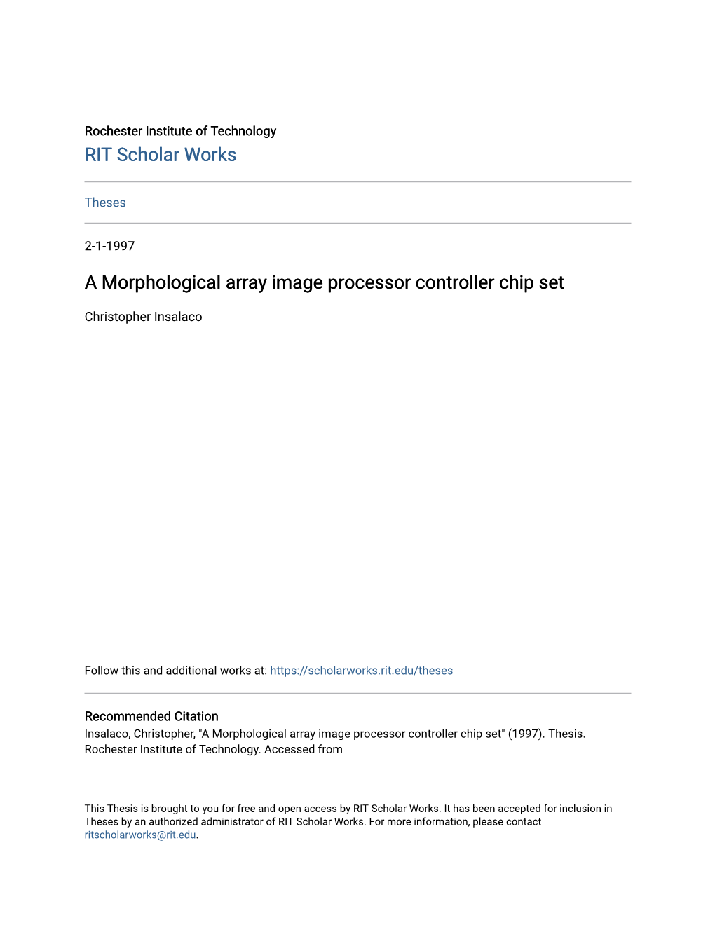 A Morphological Array Image Processor Controller Chip Set