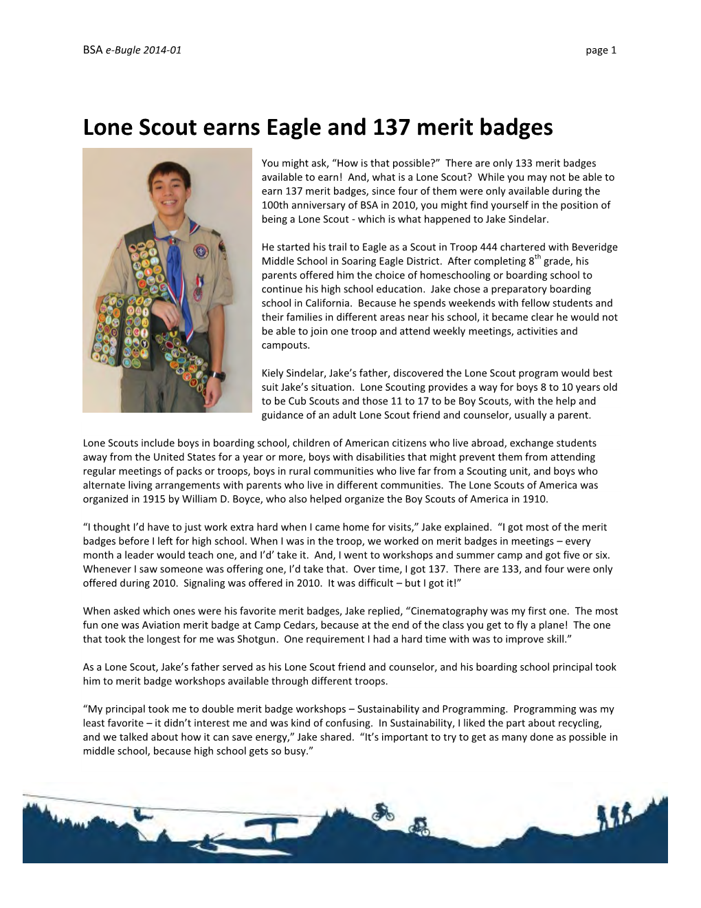 Lone Scout Earns Eagle and 137 Merit Badges