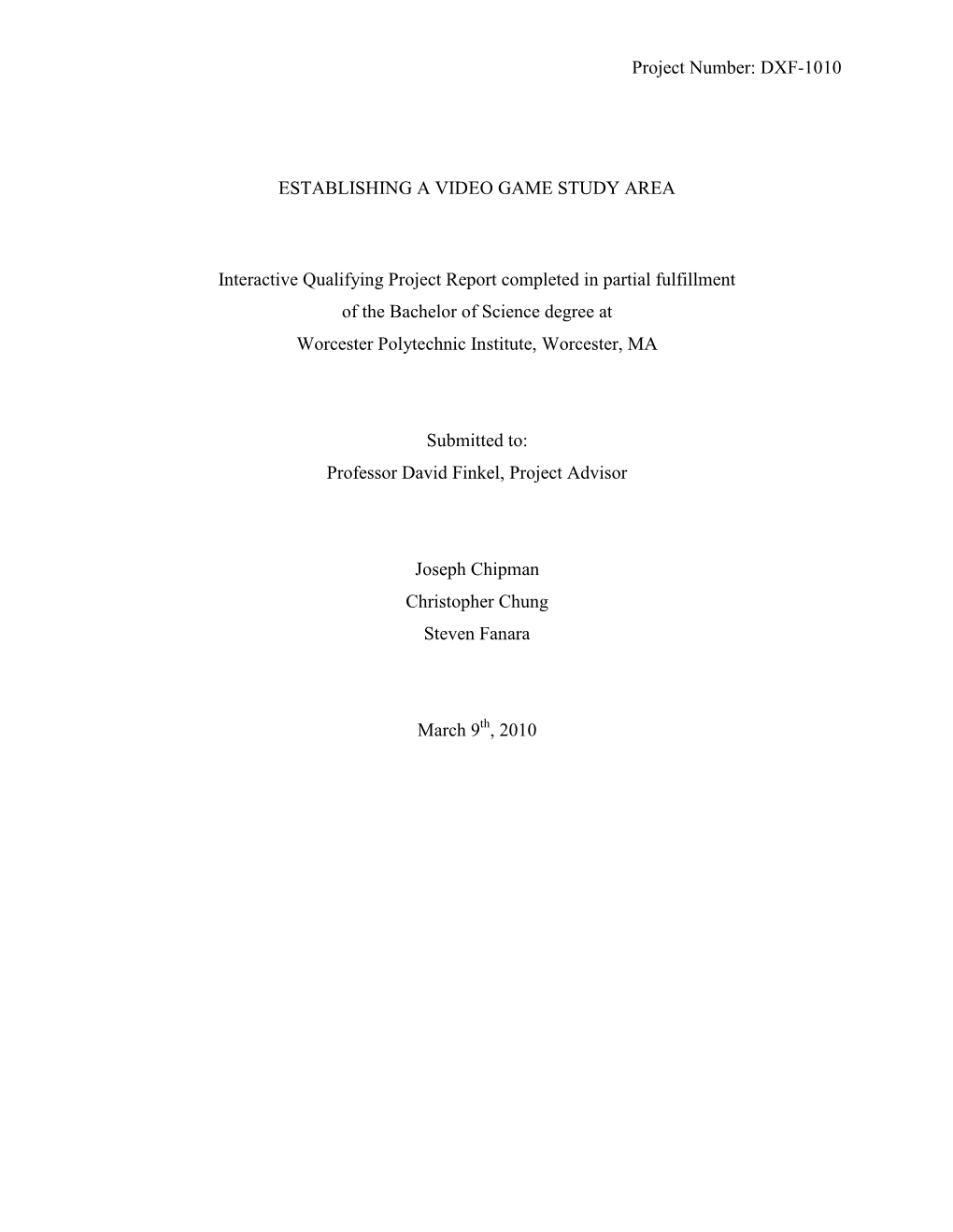 DXF-1010 ESTABLISHING a VIDEO GAME STUDY AREA Interactive