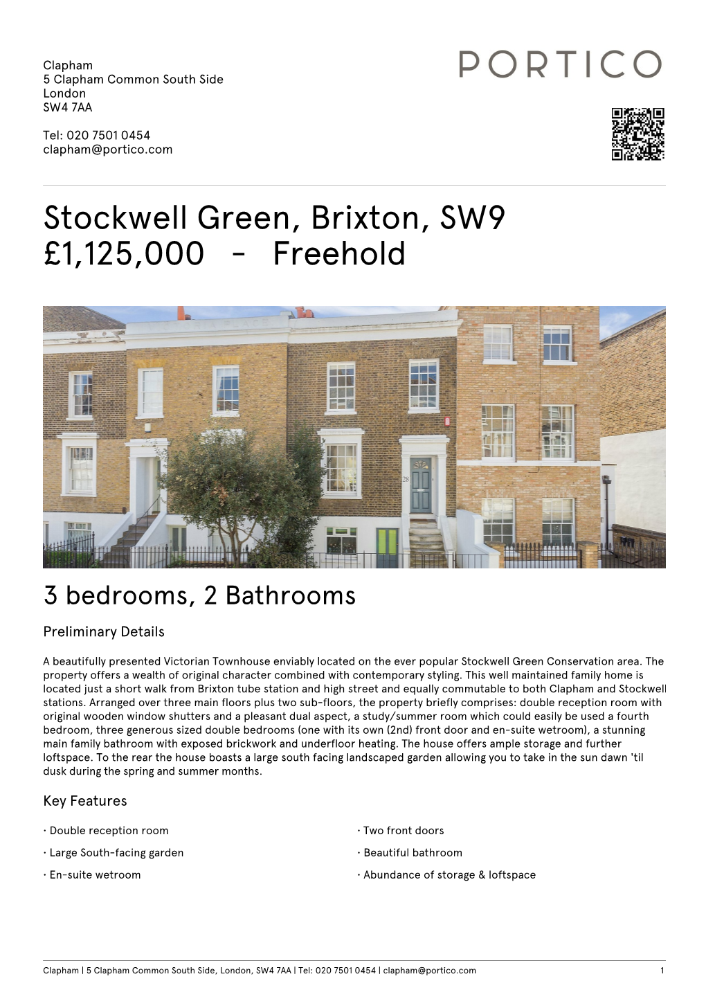 Stockwell Green, Brixton, SW9 £1125000