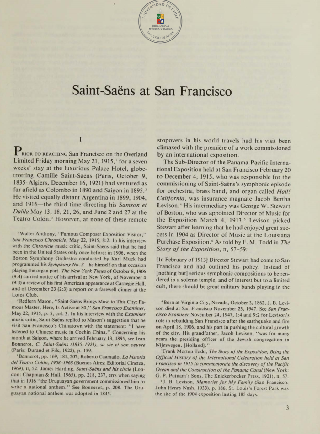 Saint-Saens at San Francisco
