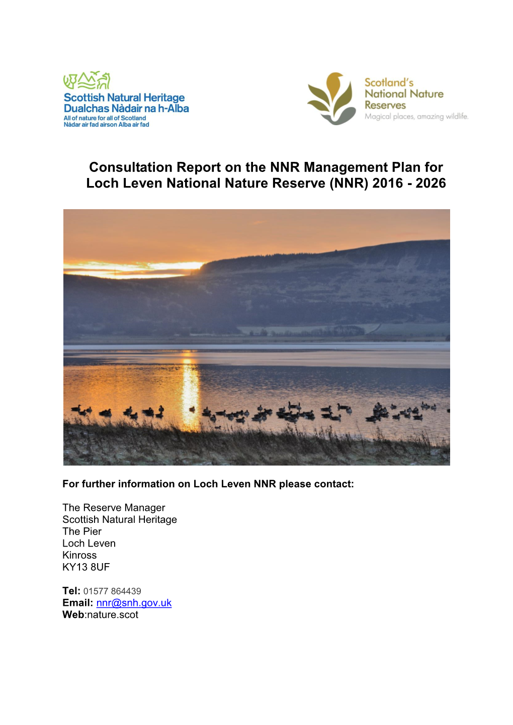 Consultation Report on the Management Plan for Loch Leven