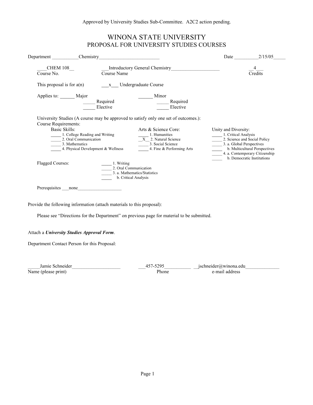 University Studies Course Approval s1