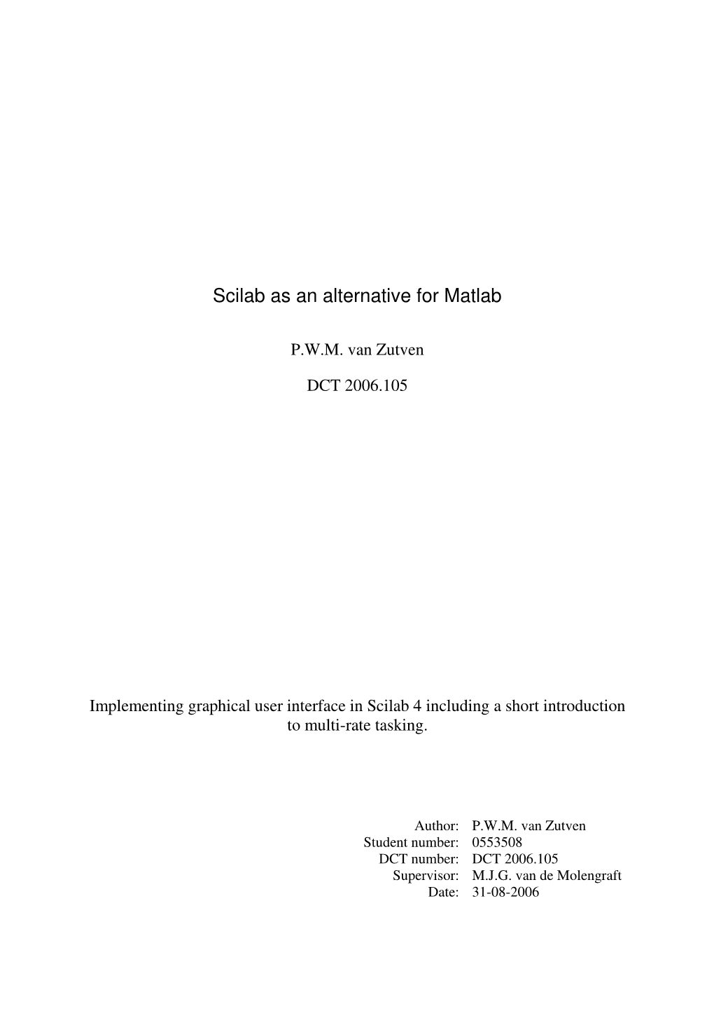 Scilab As an Alternative for Matlab