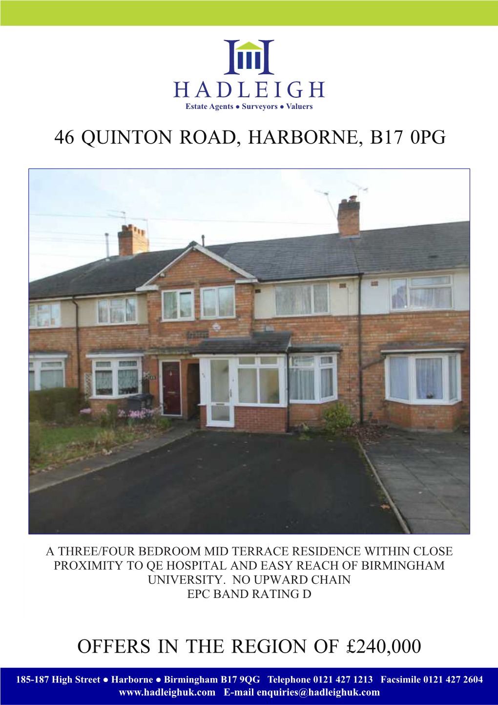 46 Quinton Road, Harborne, B17 0Pg Offers in the Region