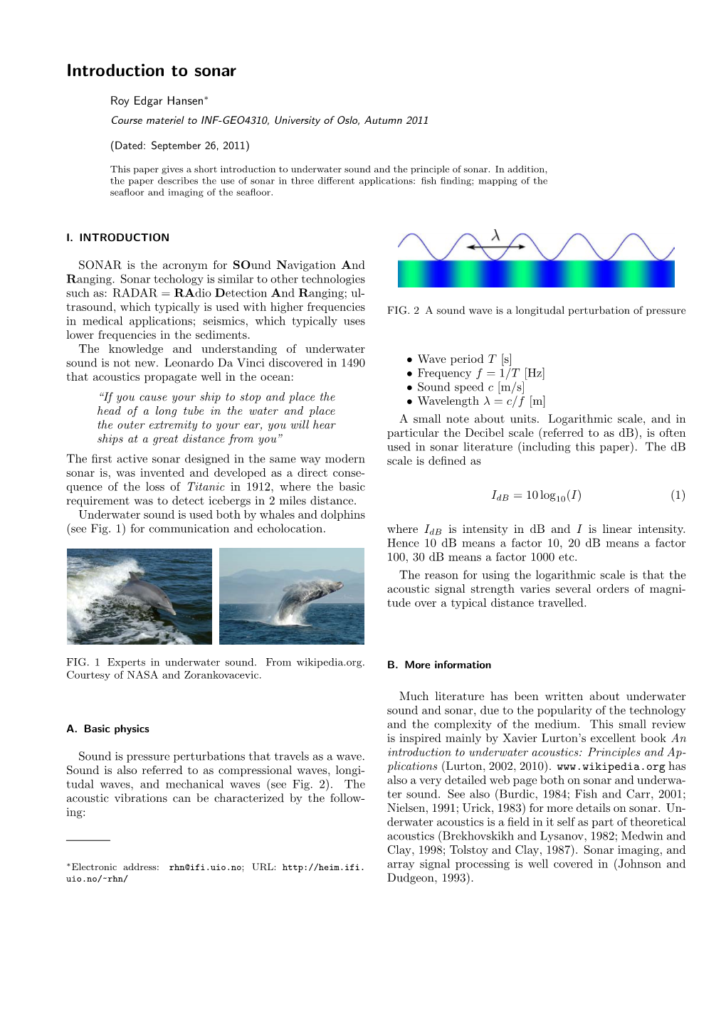 Introduction to Sonar