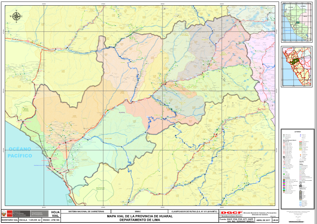 Mapa Vial De La Provincia De Huaral