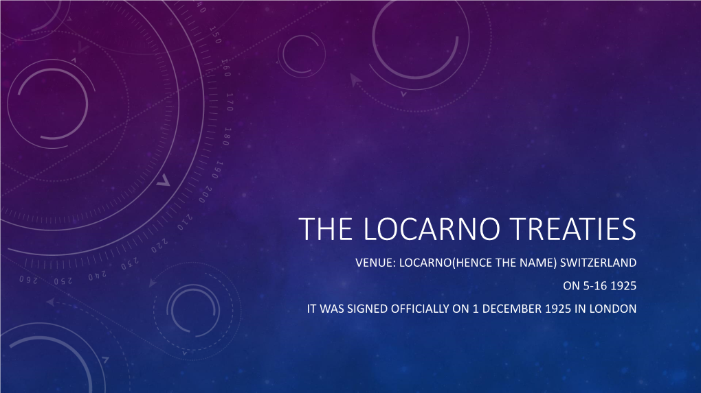 The Locarno Treaties