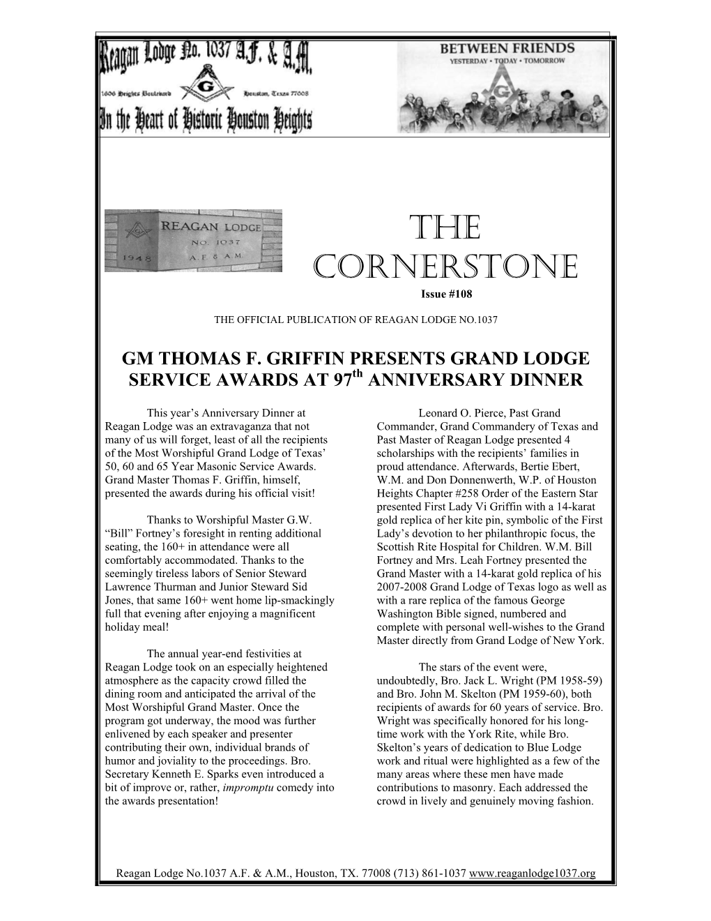 THE CORNERSTONE Issue #108