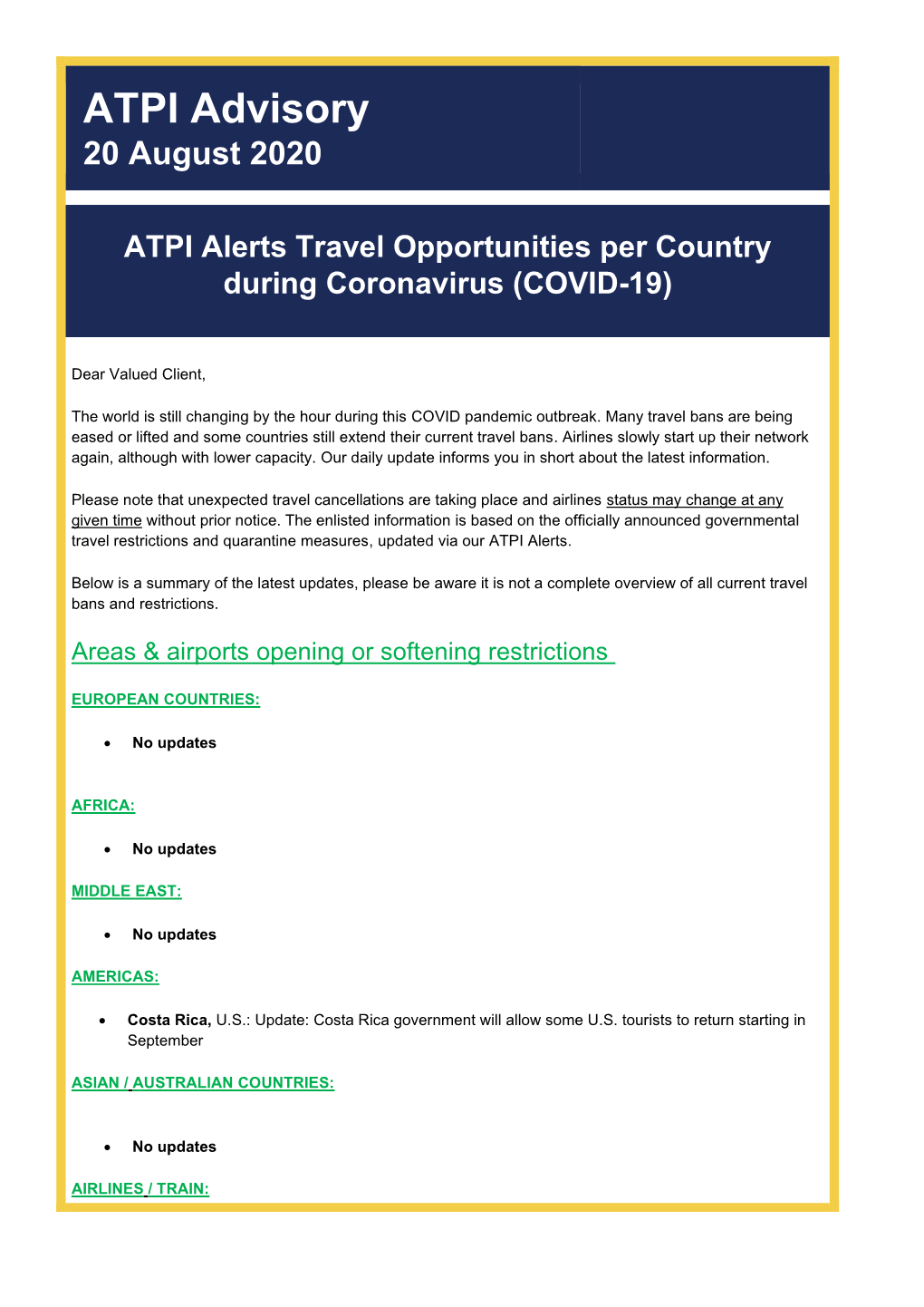 ATPI Advisory