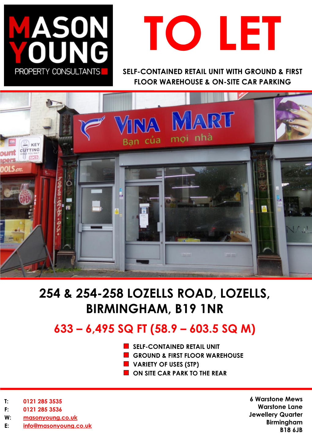 254 & 254-258 Lozells Road, Lozells, Birmingham, B19