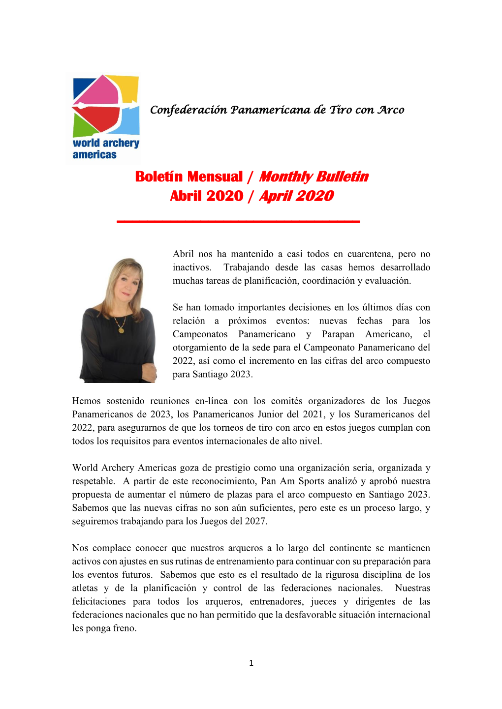 World Archery Americas Abril 2020.Pdf