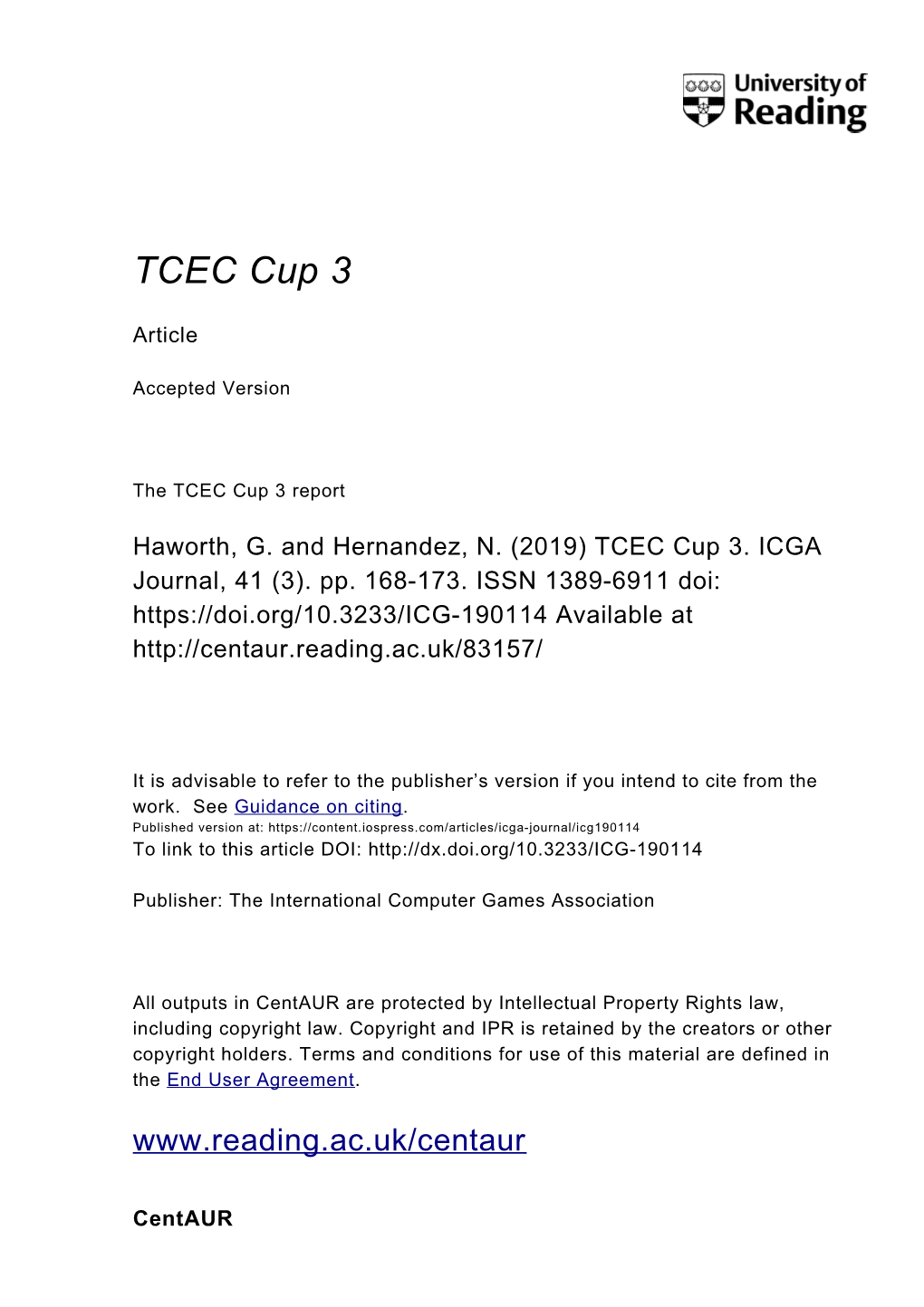 The TCEC Cup 3 Report