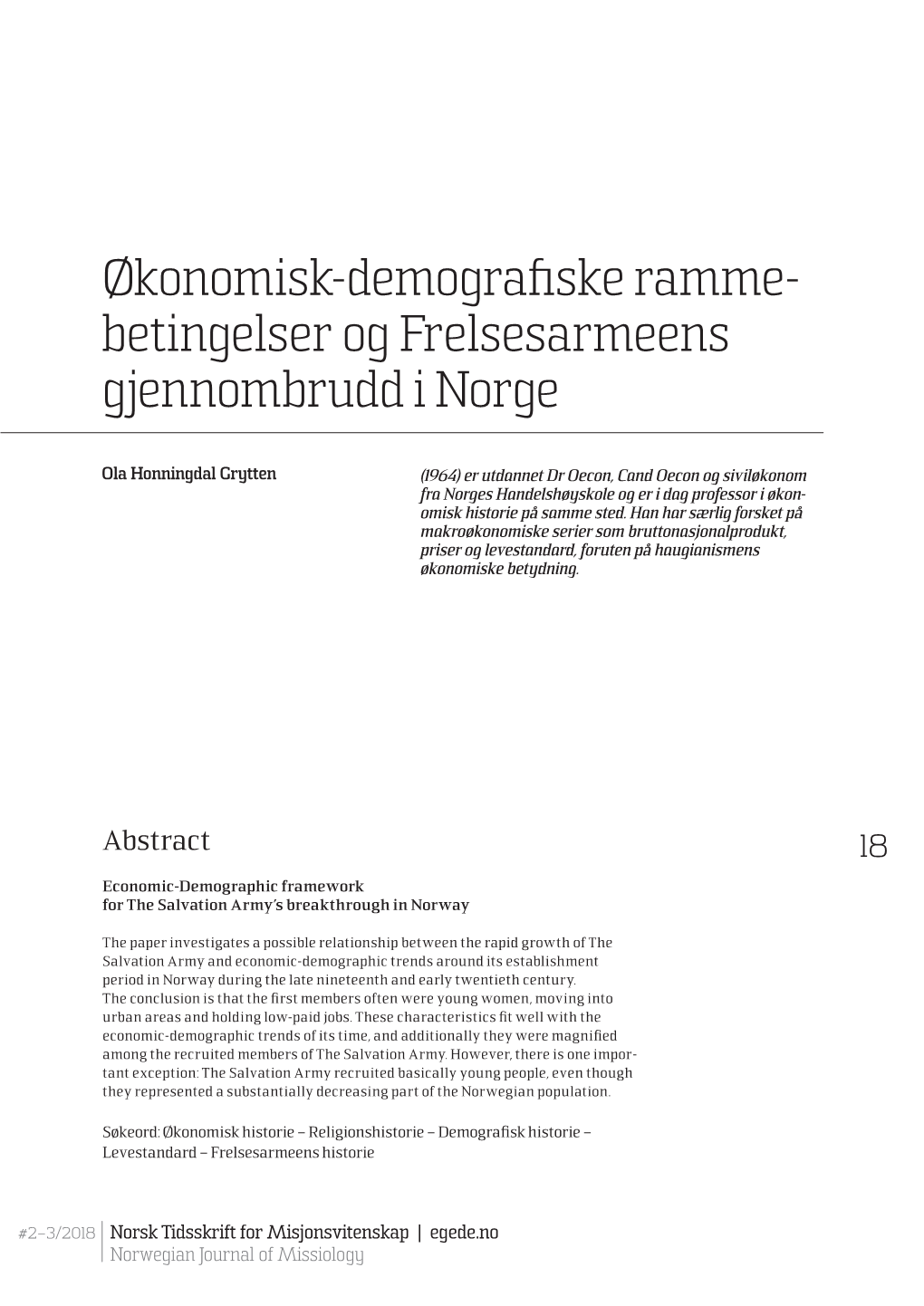 Betingelser Og Frelsesarmeens Gjennombrudd I Norge