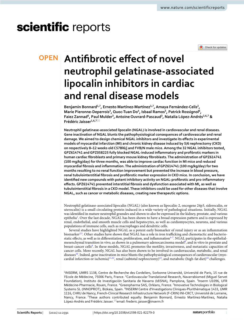 Antifibrotic Effect of Novel Neutrophil Gelatinase-Associated Lipocalin