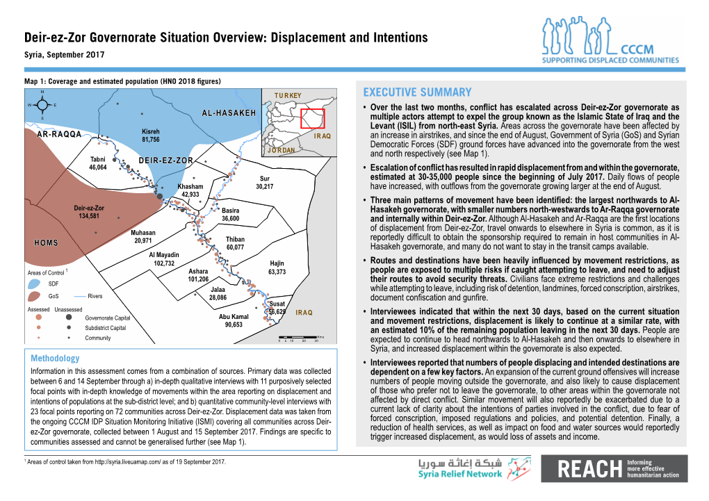 Deir-Ez-Zor Governorate Situation Overview: Displacement and Intentions Syria, September 2017