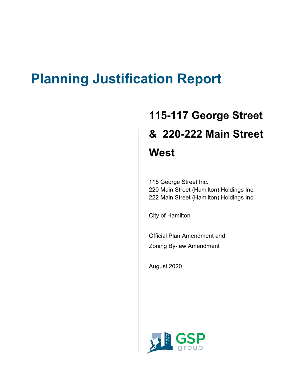 Planning Justification Report